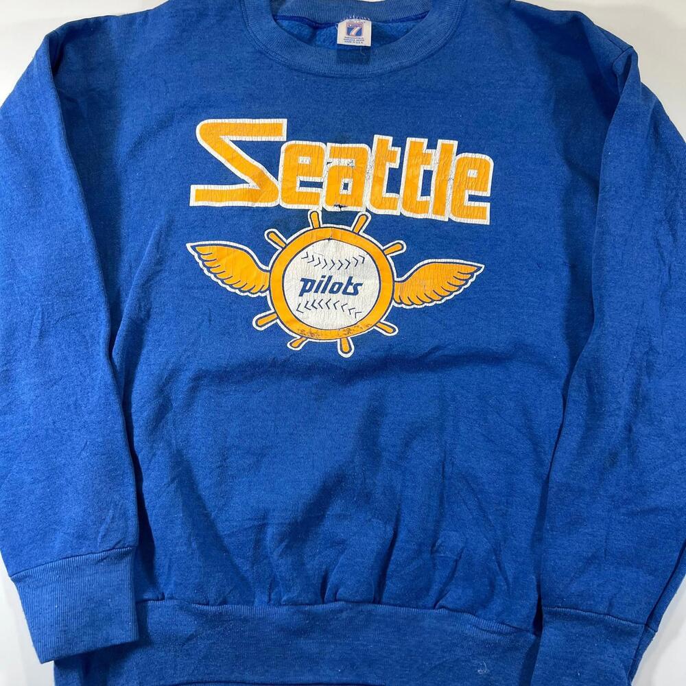 Vintage 90s Seattle MLB Big Logo Crewneck Sweatshirt